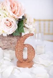 chiffre numero de table rose gold